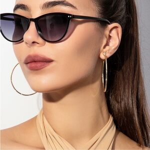 NEW Black Gradient Full Rimmed Cat Eye Style Sunglasses